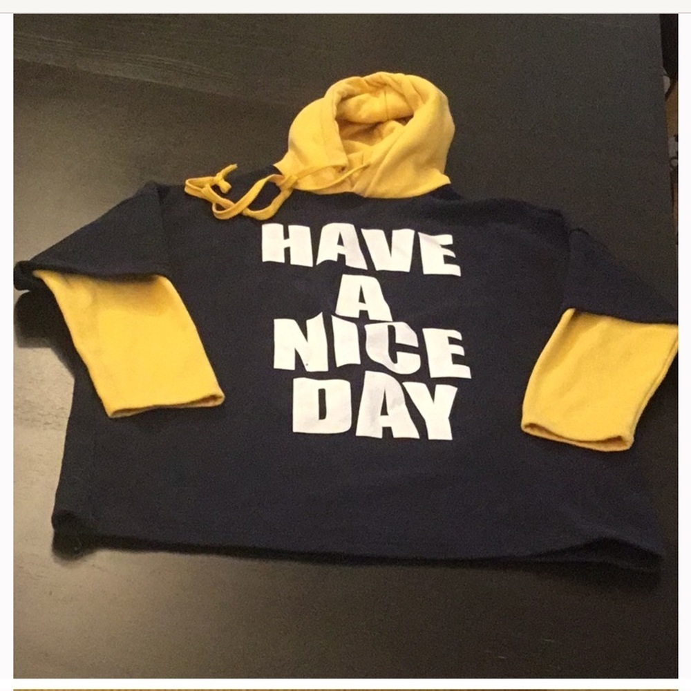 Yellow and Black Hoodie with Bold Text